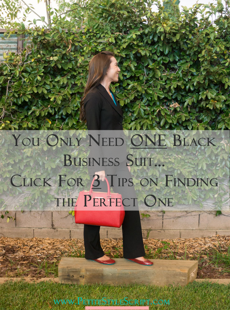 Theory Black Business Suit - You only need ONE black business suit, tips for finding the perfect one for busy petite professionals and how to style a black business suit for interviews. Fit, quality, investment, tailoring reviewed. Theory black business suit. Click to read and pin for later when you interview!