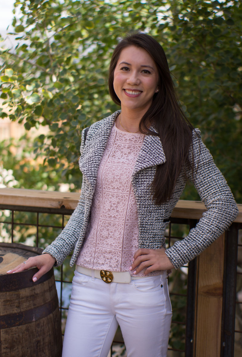 How to Style Banana Republic Tweed Jacket Petite Style Script