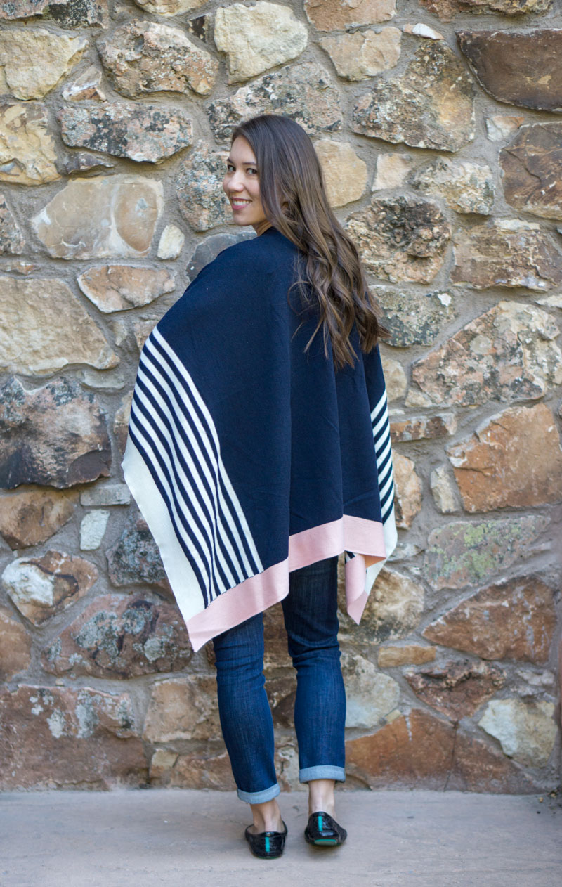 Petite fashion & style | Talbots Wrap Ruana for fall | Talbots Wrap Ruana is the perfect fall layer…use it for chilly outdoor weather, indoor air conditioning or easy travel layer on airline flights or car rides! Click to read more now!