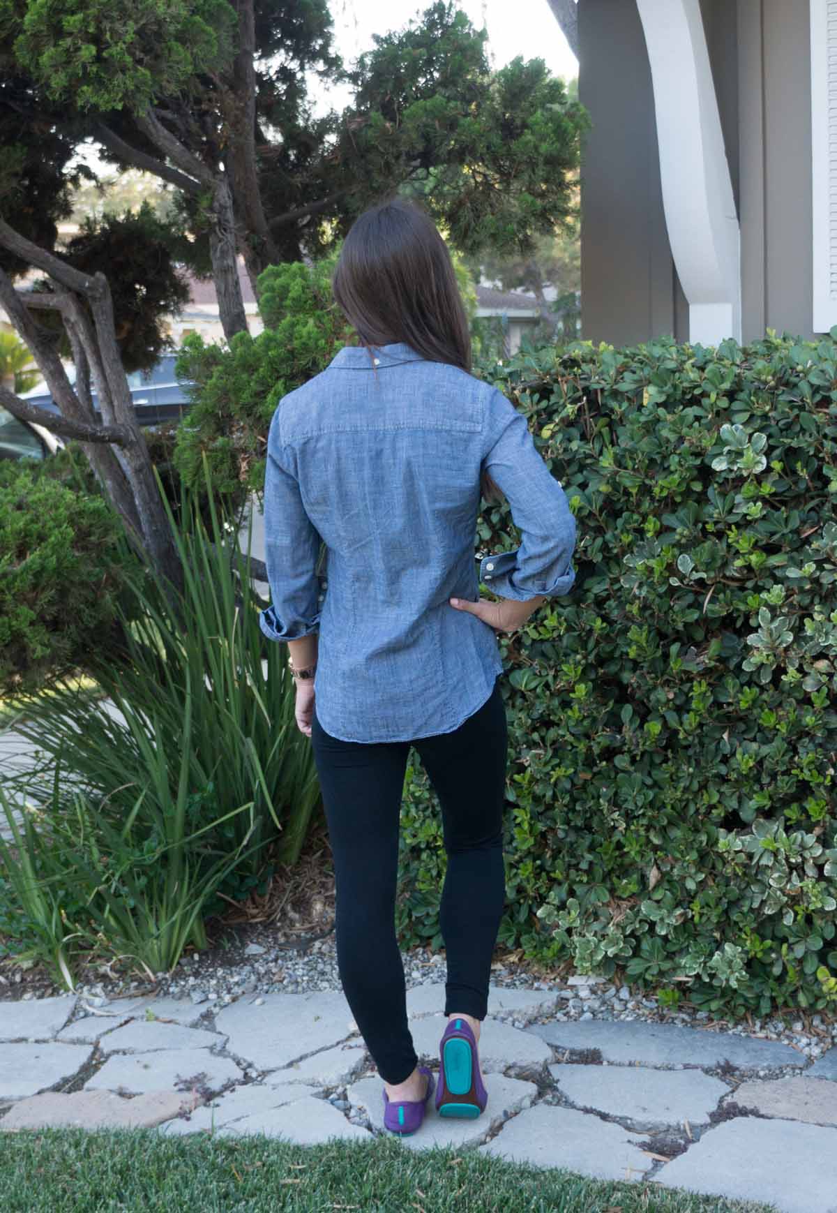 3 ways to style chambray | how to wear chambray denim shirt | petite fashion and style | chambray work outfit | chambray casual outfit | chambray lounge outfit | click to read more