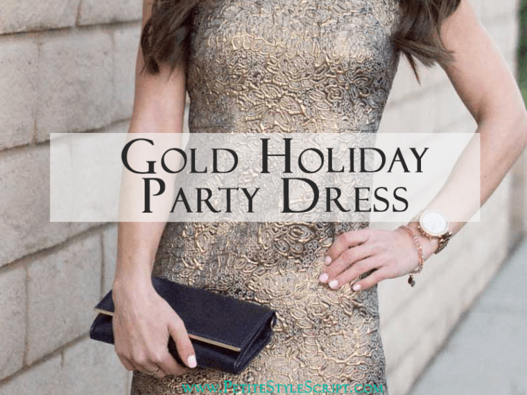 Gold Holiday Party Dress | Easily transition from Christmas, New Year's Eve, Cocktail, Wedding Guest Attire | Ann Taylor, Nordstrom, Bloomingdale's dresses