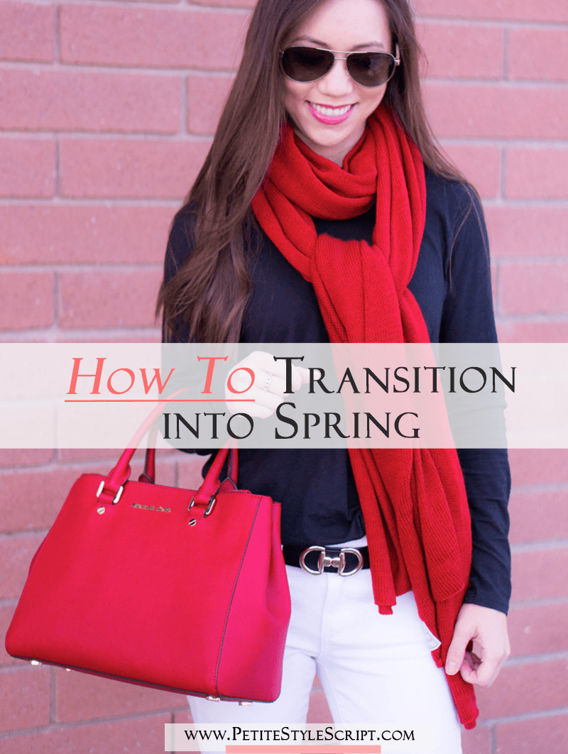 How to Transition into Spring with White Denim | Spring Outfit Ideas| Paige Petite White Denim Jeans | Aquatalia Boots | Talbots Belt | Krochet Kids Scarf 