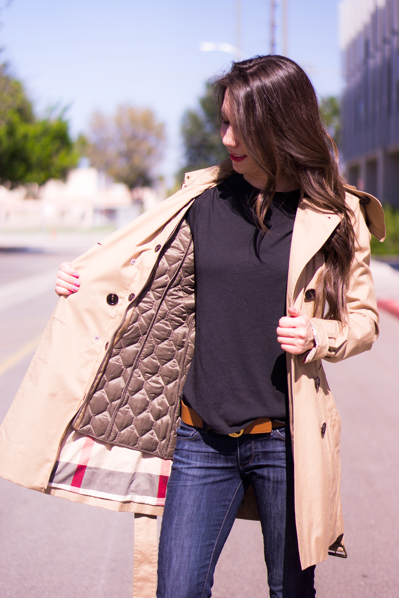 Burberry Whitworth Jacket, Burberry Reymoore, Burberry Haddingfield | Salvatore Ferragamo Carla, Ena, Pimpa heels kitten pumps | M.Gemi attorno sandals | Petite fashion style | figs scrubs-longsleeve tee underscrub | tory burch belt | m. gemi attorno sandal