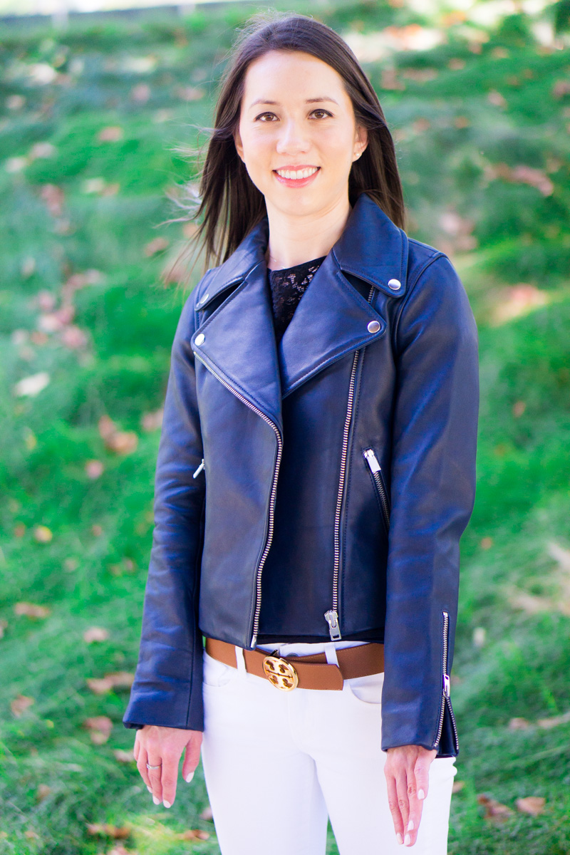 J. Crew Leather Jacket Fit Review | Petite Style Script