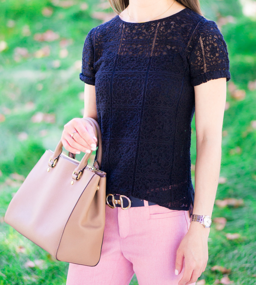 lace shirt outfit