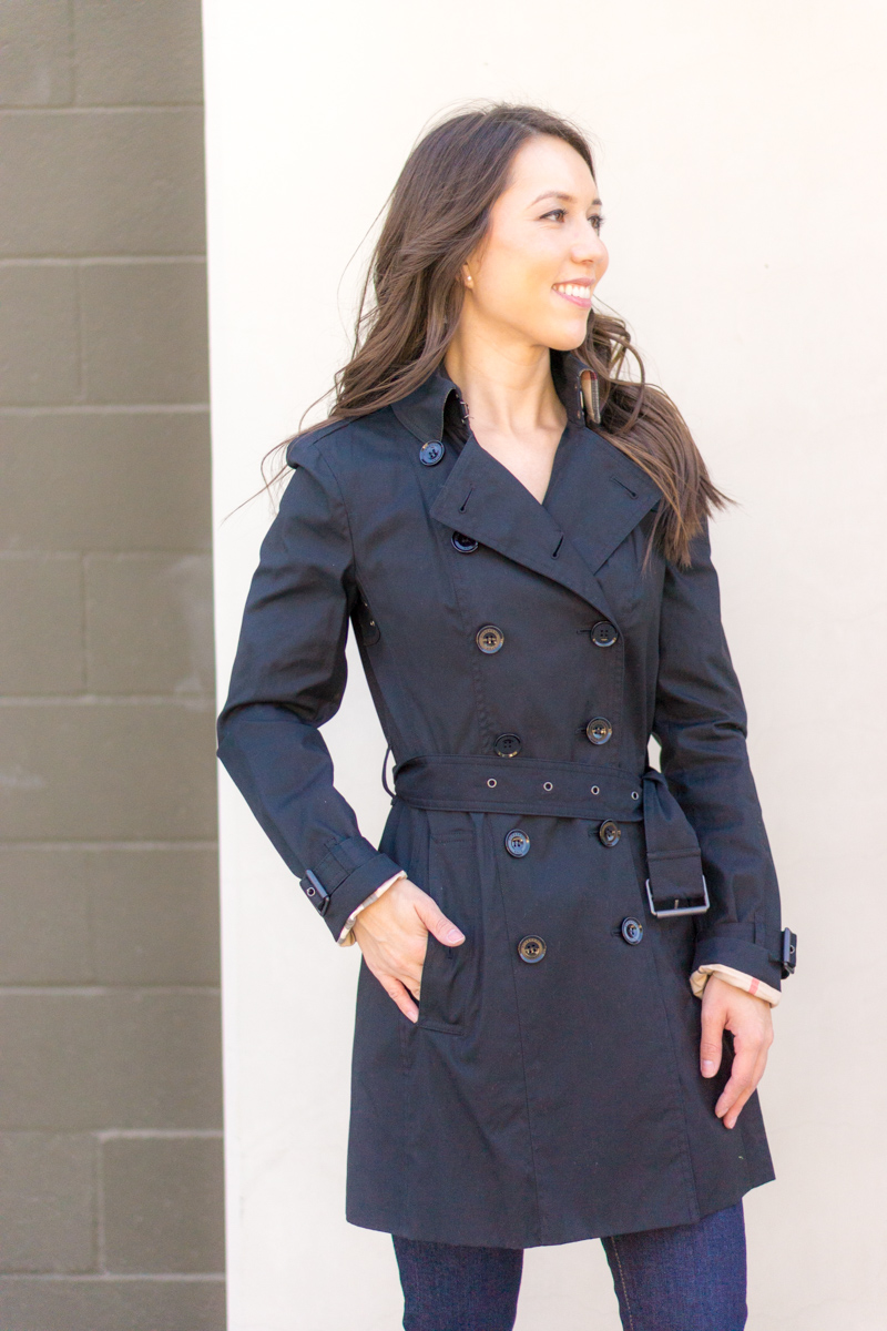 5 Must Have Fall Jackets & Coats | Fall outfit inspiration | Burberry Whitmore Olive Green Military Jacket | Burberry Trench coat with liner and removeable hood | J. Crew Factory trench coat | Banana Republic burgundy trench coat | Petite fashion and style blog | Nordstrom cashmere linen scarf