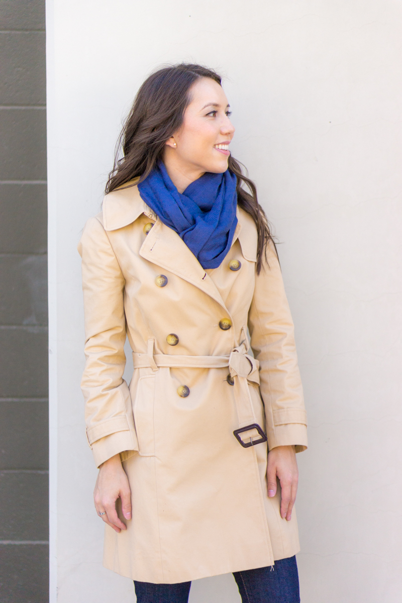 5 Must Have Fall Jackets & Coats | Fall outfit inspiration | Burberry Whitmore Olive Green Military Jacket | Burberry Trench coat with liner and removeable hood | J. Crew Factory trench coat | Banana Republic burgundy trench coat | Petite fashion and style blog | Nordstrom cashmere linen scarf