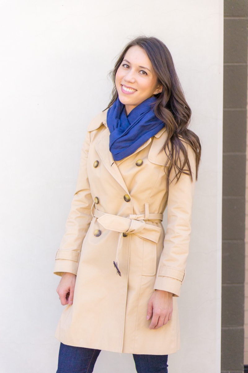 5 Must Have Fall Jackets & Coats | Fall outfit inspiration | Burberry Whitmore Olive Green Military Jacket | Burberry Trench coat with liner and removeable hood | J. Crew Factory trench coat | Banana Republic burgundy trench coat | Petite fashion and style blog | Nordstrom cashmere linen scarf