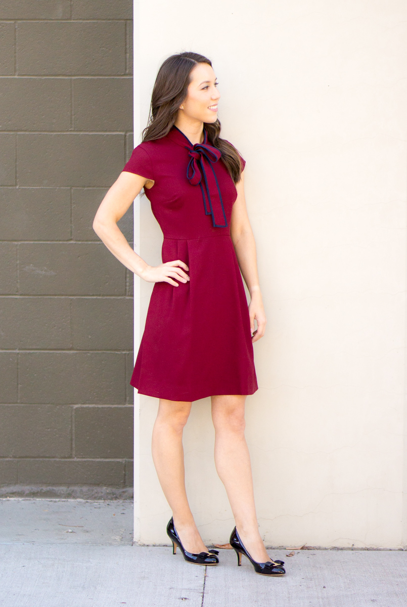 j crew burgundy dress