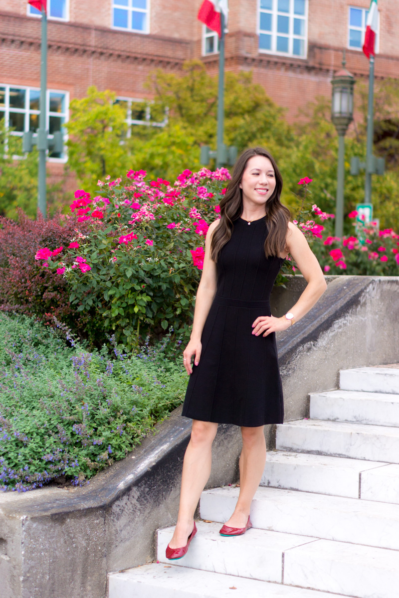 black petite work dress