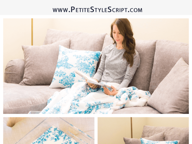 Erin Condren Home Décor Review | Sherpa throw review | Throw accent pillow | Toile y’all design print | Acrylic tray and insert | Teal green and gray living room décor and color scheme | Best throw blanket | Best trays for living room ottoman and bar cart | peacock green