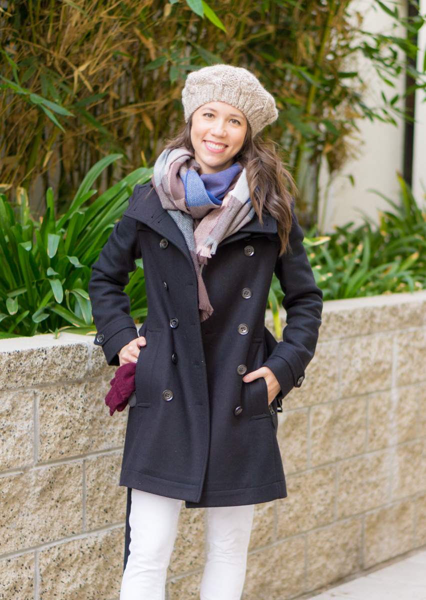 Winter Look: Blanket Scarf & Long Wool Coat