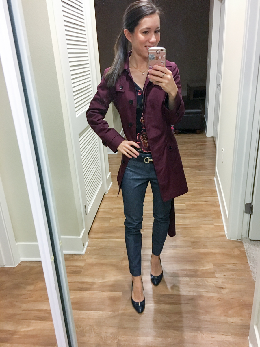 Petite Style Script Instagram Outfits #3 | Weekend Sales | LOFT Fit Reviews | Best petite fashion and style blog | BCBG Wrap Dress | Ann Taylor tweed moto jacket | Theory flare skirt | Express portfolio blouse | Talbots reversible belt | LOFT military jacket shift dress | Banana Republic peplum jacket