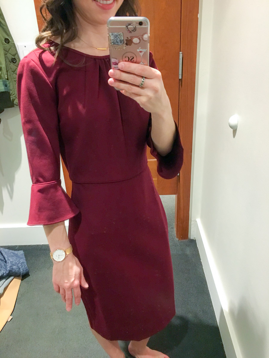 j crew burgundy dress