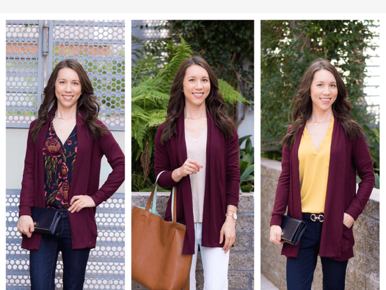 How to Style a Burgundy Cardigan Three Ways | burgundy cardigan outfit ideas | petite fashion and style blog | Gibson long fleece cardigan | burgundy and mustard yellow | burgundy and navy blue outfits | lush tonic blouse | Ann Taylor floral blouse | Talbots reversible belt | Aquatalia waterproof boots | madewell tee ashen silver