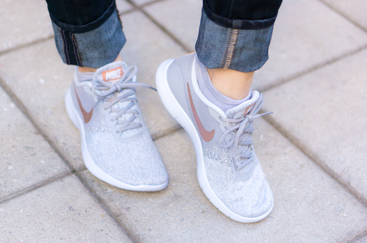 nike flex contact wolf grey rose gold