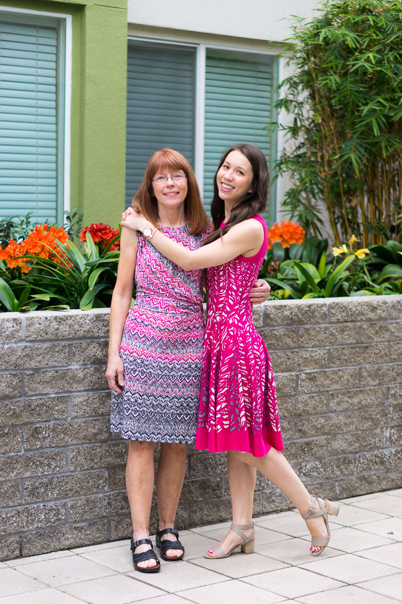 NIC+ZOE Mother’s Day giveaway | Mother’s Day gift ideas | NIC+ZOE twist dress | 4-way cardy | 4-way cardigan | NIC+ZOE Road Trip Collection | Petite fashion and style blog | Mom and daughter outfit ideas | NIC+ZOE pink dress | M. Gemi Attorno Sandals | pink dress and white cardigan outfit inspiration | classic style for any age | fashion for 50+ age women | fashion for 60+ women | KonMari Method Capsule Wardrobe