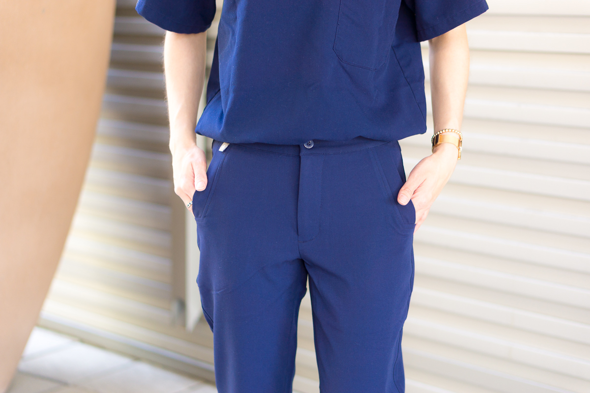 An Update on FIGS Scrubs in 2018 with the new Tokha Trouser Pants Review in Size XXS Petite, Catarina Scrub Top, Headband and Compression Socks. Perfect for physicians, surgeons, doctors, pharmacists and nurses. FIGS is truly the best scrubs company with core scrubs, lifewear and limited-edition items.