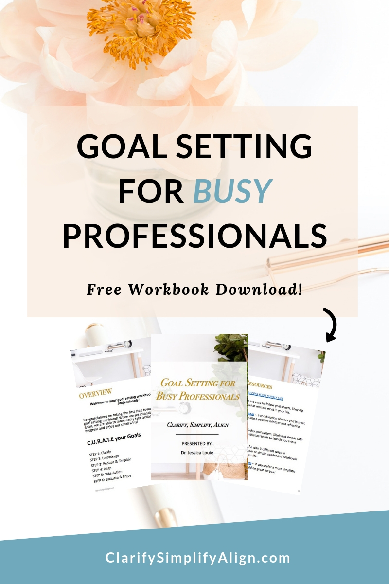 Goal setting for busy professionals and healthcare professionals. Stop healthcare burnout. The Burnout Doctor. Dr. Jessica Louie. FREE download for setting intentional goals in 2019.