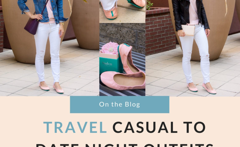 Tieks Cotton Candy Pink Ballet Flats Review with Sheec Socks SockShion Cushion for travel casual to date night outfit ideas for petite fashion style blog. Light pink ballet flats with J. Brand destructed white jeans, J. Crew Factory denim jacket, v-neck tee, Faux Leather Jacket, Lo & Sons Pearl purple crossbody bag, Tory Burch Leather Chain Wallet 4-in-one wallet handbag. Best no-show socks review. Summer capsule wardrobe free download minimalist fashion style KonMari Method. Dr. Jessica Louie