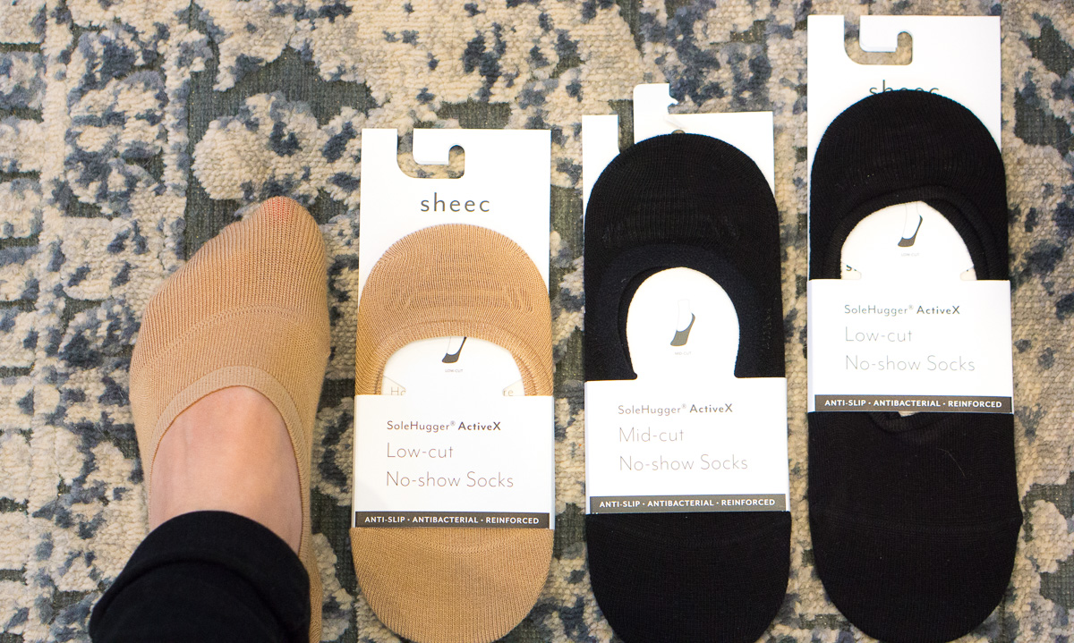 Sheec Socks Review - New 2019 Designs for all Shoe Types - No Show Socks SoleHugger Secret 2.0 Ultra-Low to High Cut and Active-X Low & Mid Cut + Slingback, cotton no show socks, Tieks by Gavrieli Ballet flats review, Rothy's ballet flats, capsule wardrobe download for summer, Petite Style Script blog by Dr. Jessica Louie