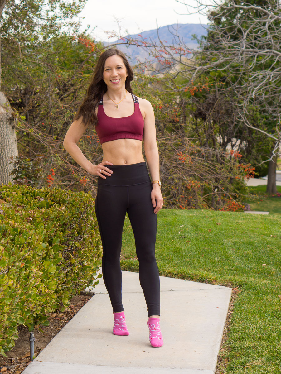 FIGS Scrubs review of activewear sports bra, leggings, socks for pharmacists, nurses, doctors, physicians in healthcare. Are FIGS worth it? Are FIGS as good as Lululemon leggings? by Dr. Jessica Louie of The Burnout Doctor Podcast