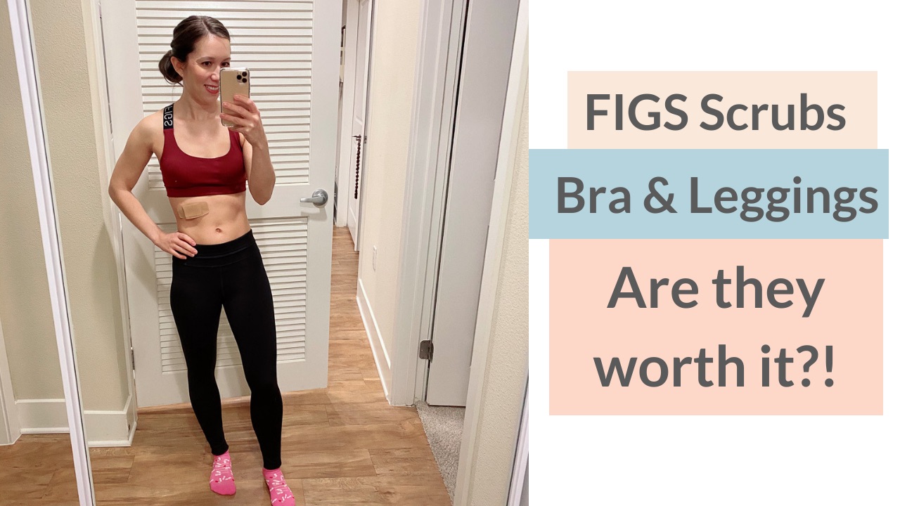 FIGS Scrubs review of activewear sports bra, leggings, socks for pharmacists, nurses, doctors, physicians in healthcare. Are FIGS worth it? Are FIGS as good as Lululemon leggings? by Dr. Jessica Louie of The Burnout Doctor Podcast