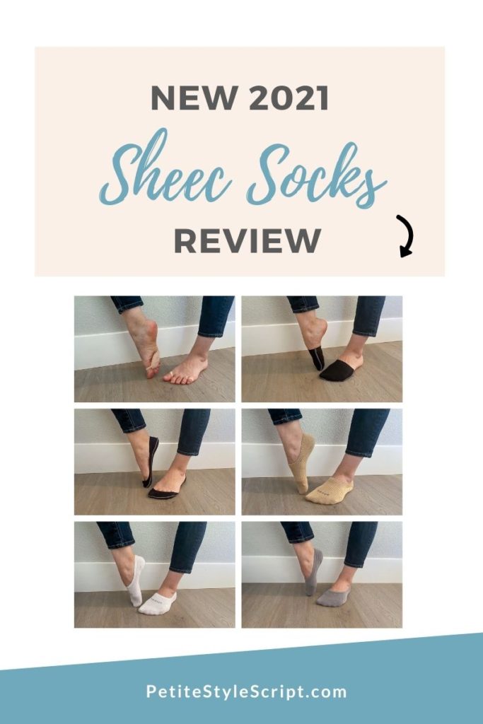 Sheec Socks Review 2021. dressy half sock for mules. Best no show sock for women for ballet flats, loafters, heels. Sheec sock review. Petite Style Script blog. Petite women capsule wardrobe. Best women no-show sock for Tieks ballet flats. Best cushion for ballet flats. Secret 3.0 ultra low cut sock. Sockshion cushion review. Active X sock review.