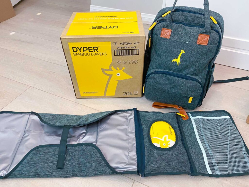 Dyper brand review. Best bamboo baby diapers and wipes. eco friendly diapers. best baby travel changing pad. 